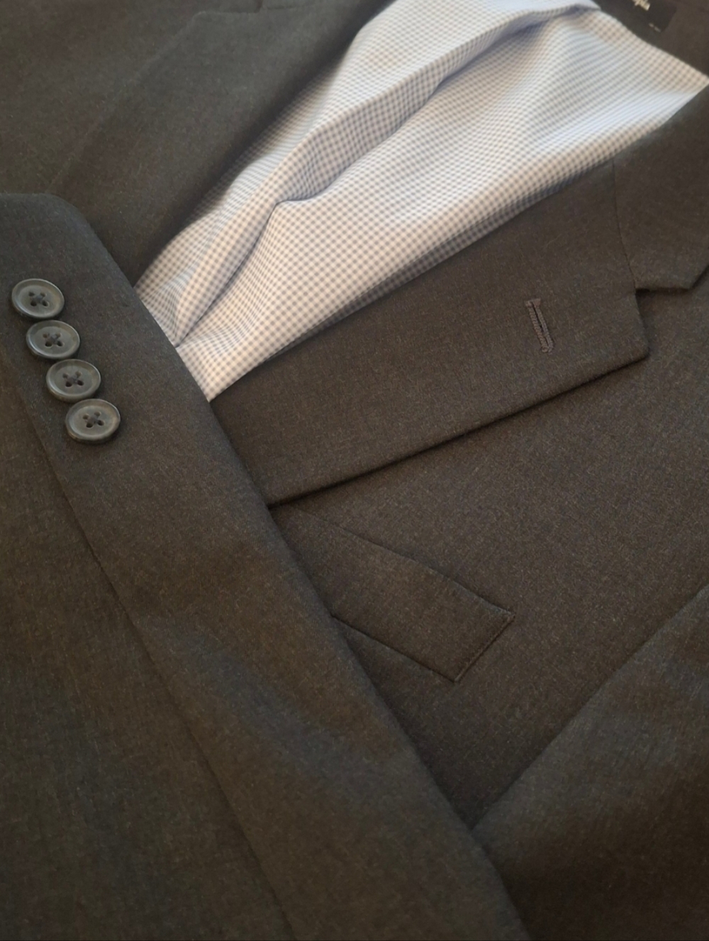 Egara Men's Skinny Fit Sport Jacket Two Button Charcoal Stretch Size 40 Short